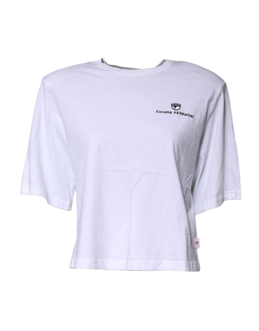 White Short Sleeves Logo Printed T-shirt