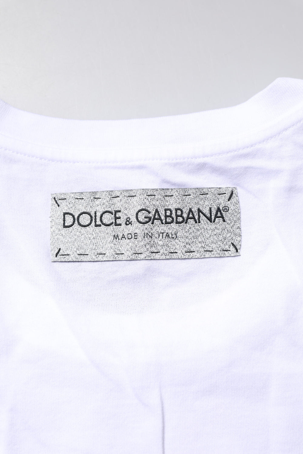 White Cotton Printed Round Neck Top T-shirt