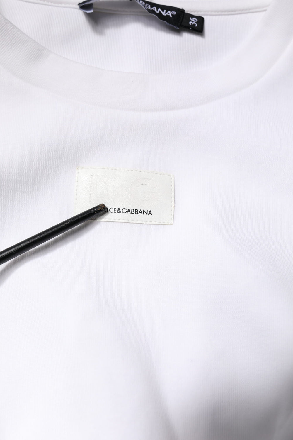 White Cotton Blend 3/4 Sleeves Blouse Top