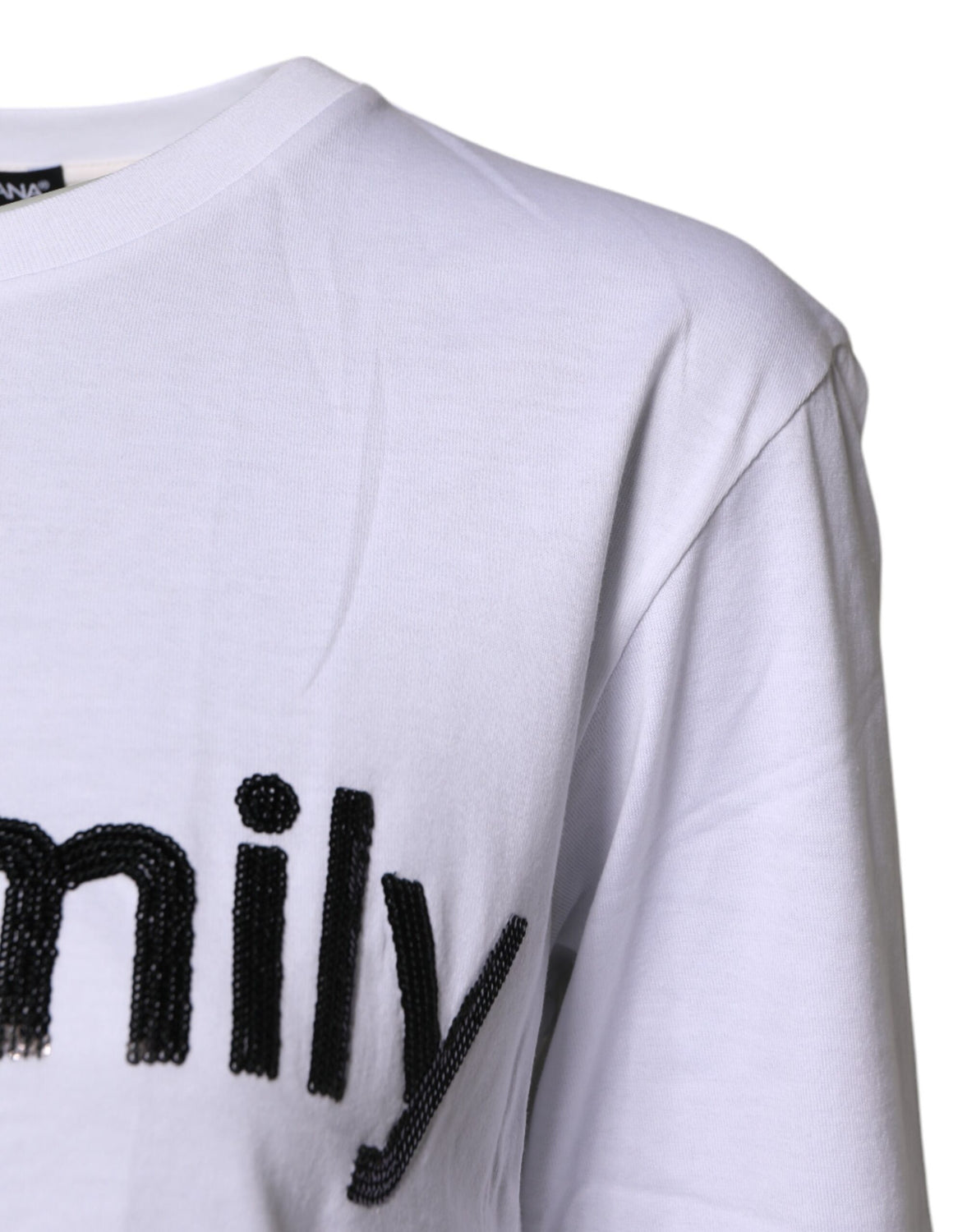 White #DGFAMILY Embroidery Cotton T-shirt