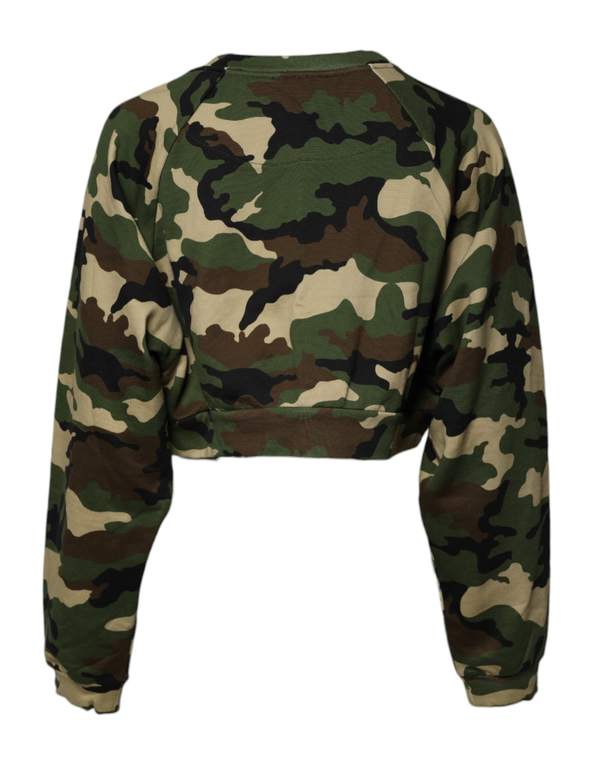 Multicolor Camou Cropped Sweatshirt Sweater