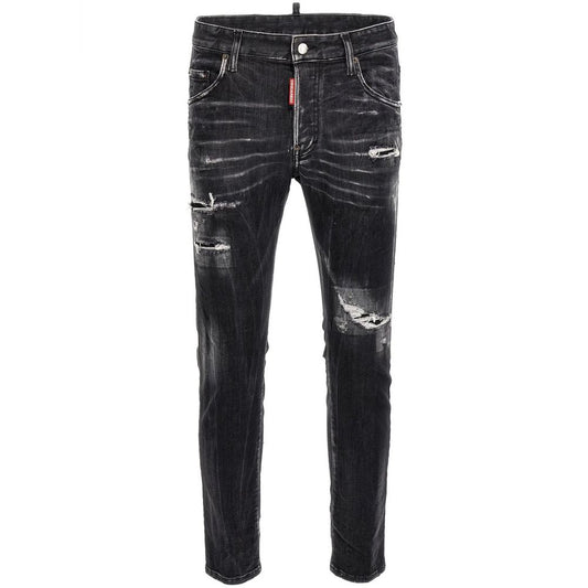 Black Cotton Jeans & Pant