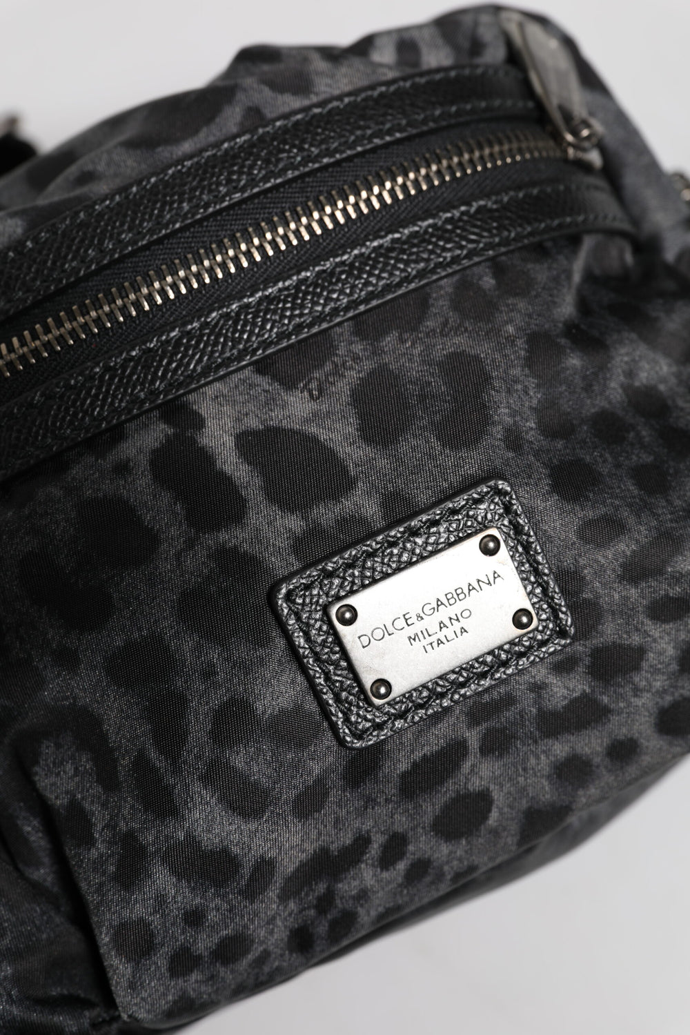 Black Gray Leopard DG Logo Belt Waist Fanny Pack Bag