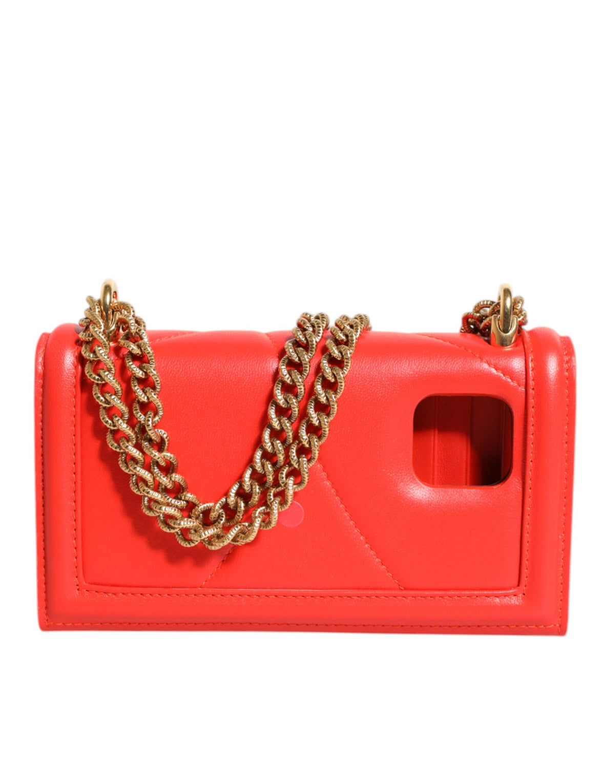 Red Leather Quilted Devotion Crossbody Phone Cover Bag
