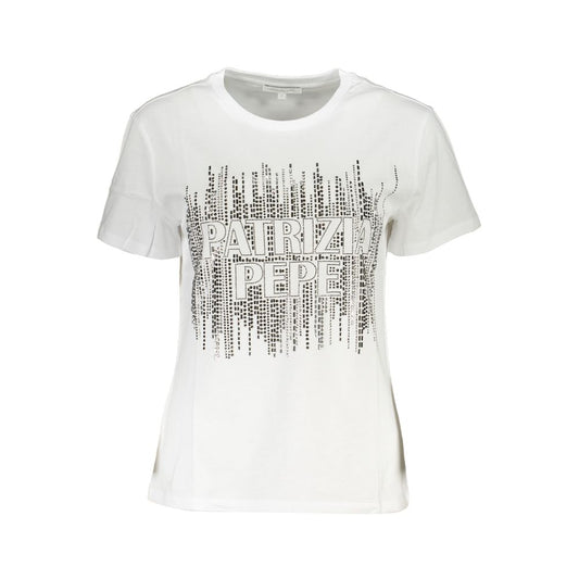 White Cotton Women T-Shirt