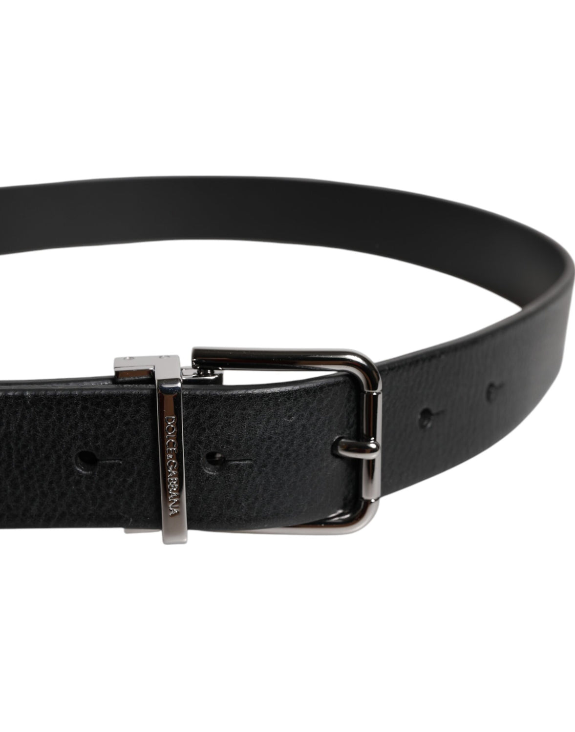 Black Leather Classic Metal Waist Buckle Belt