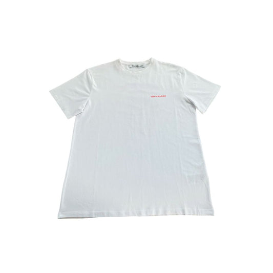 "White Cotton Men's T-Shirt with Crew Neck"