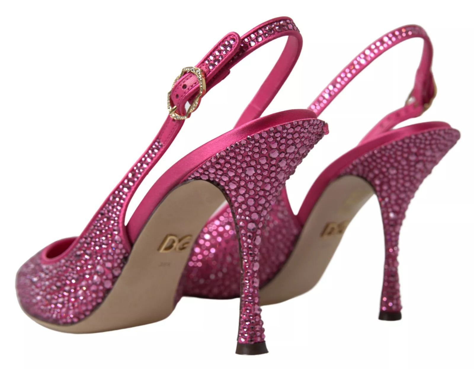 Pink Slingbacks Crystal Pumps Shoes