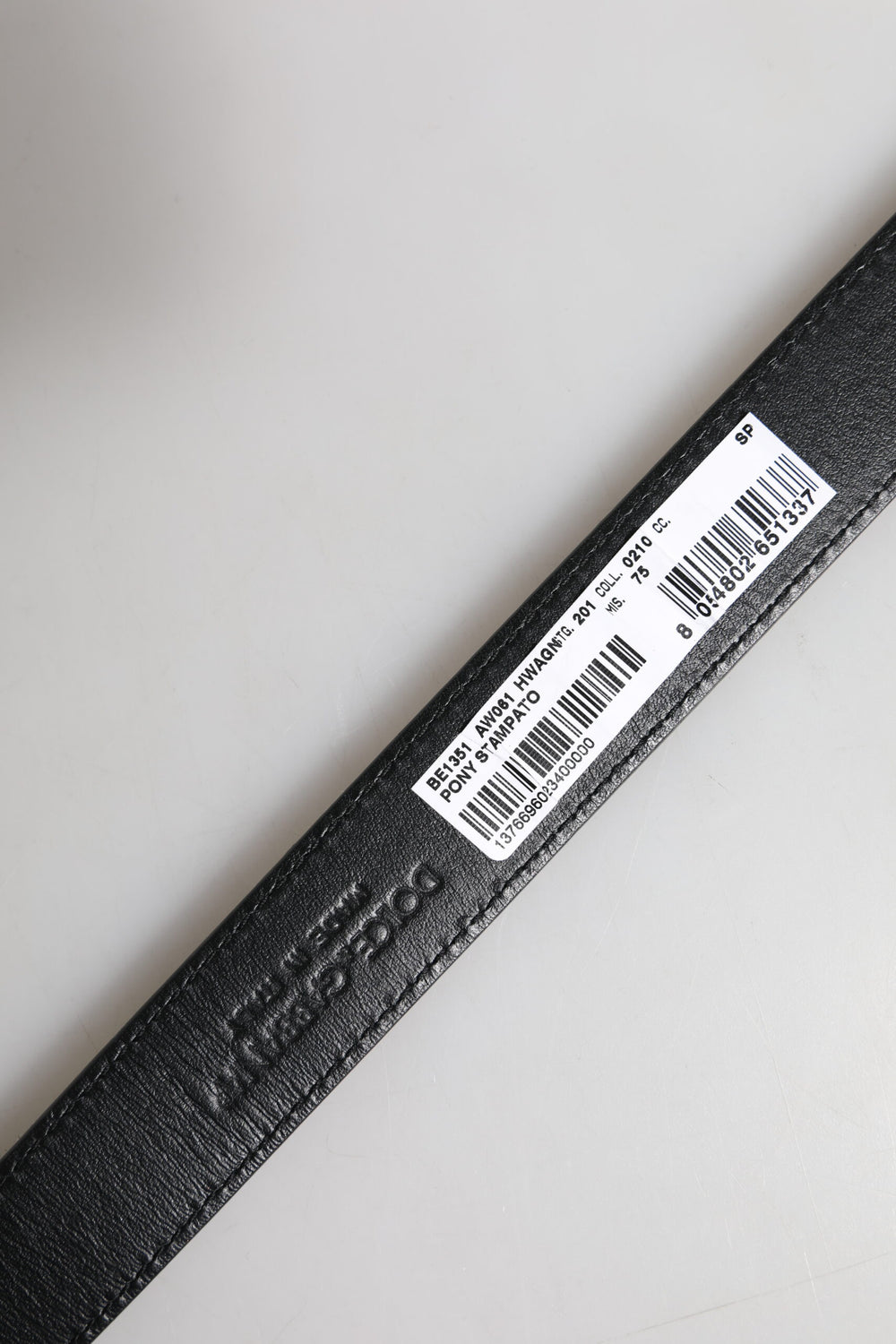 Black White Pony Leather Waist Buckle Belt