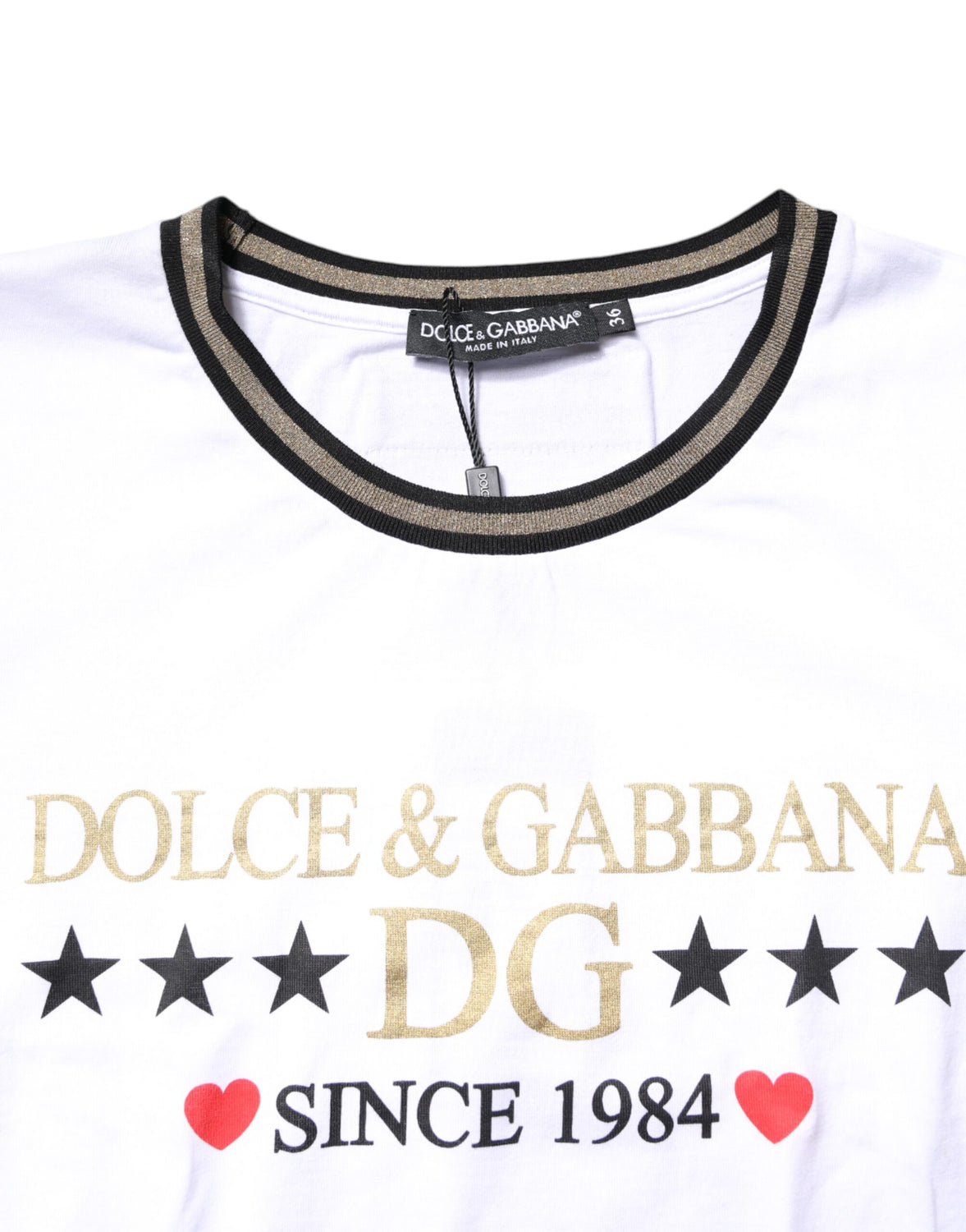 White Graphic Print Cotton Crew Neck T-shirt