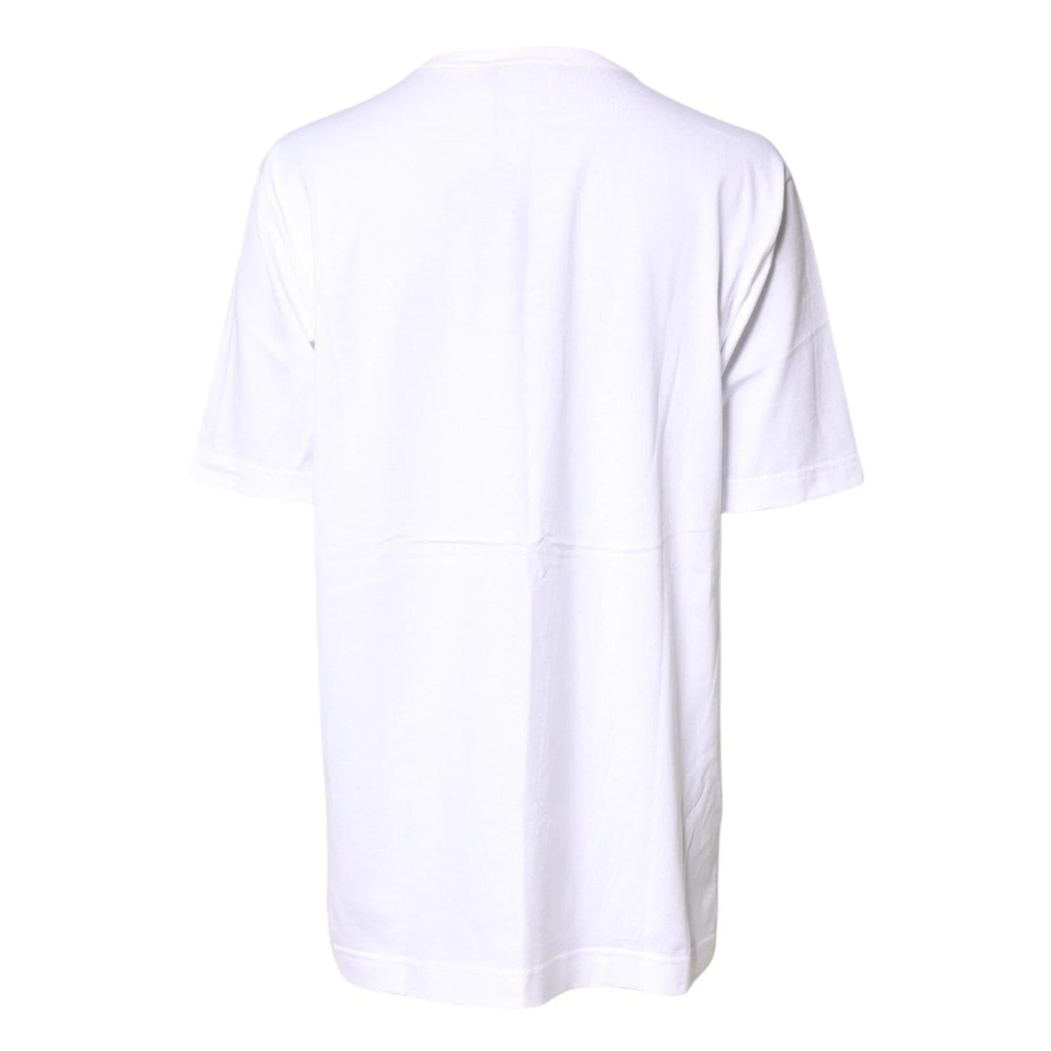 White #DGFamily Print Cotton Crew Neck T-shirt
