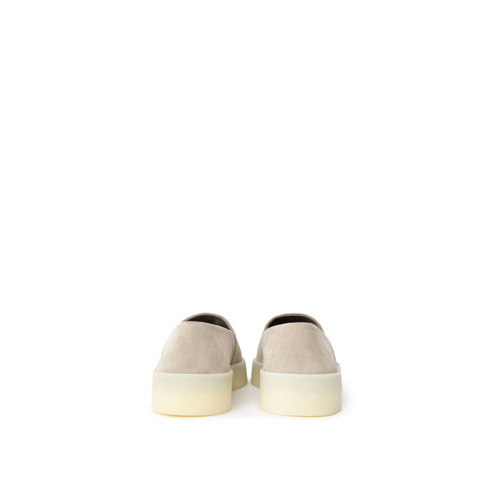 Gray Leather Slip-On Loafer