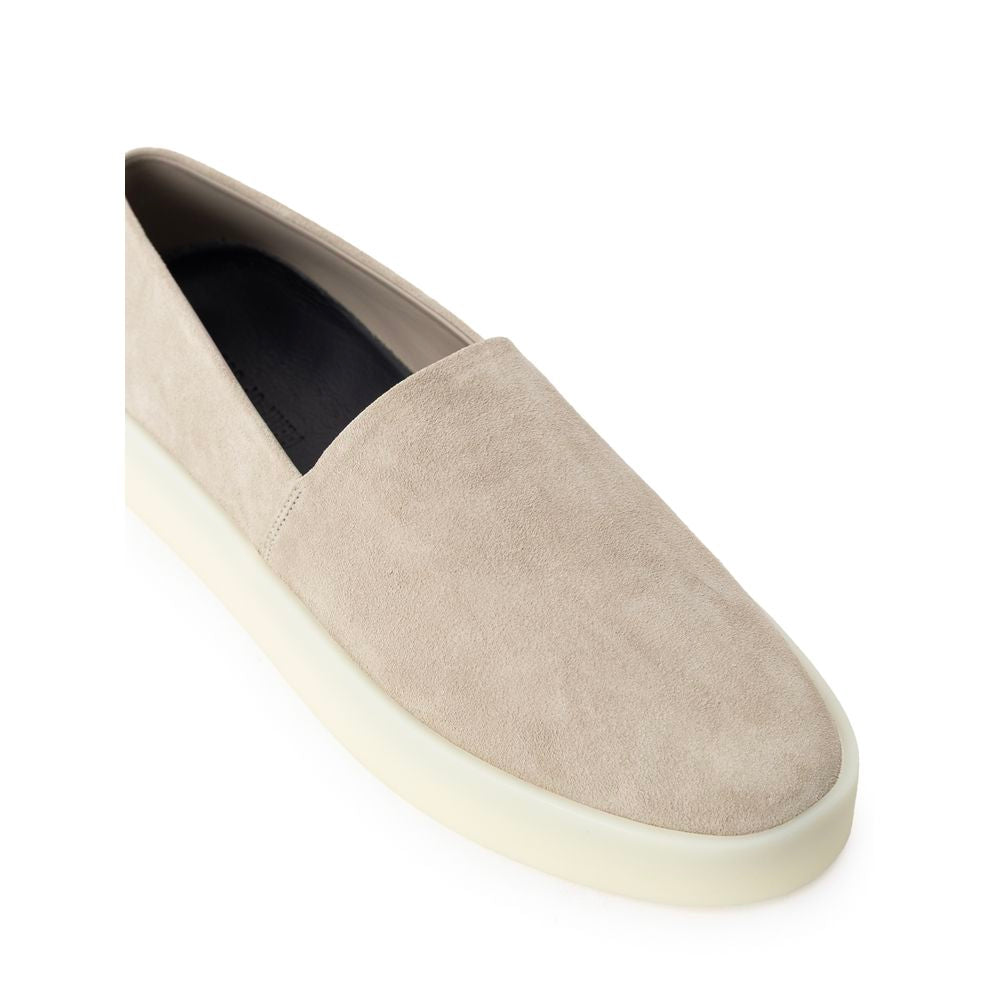 Gray Leather Slip-On Loafer