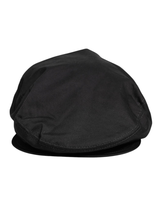 Black Cotton Newsboy Capello Cabbie Hat