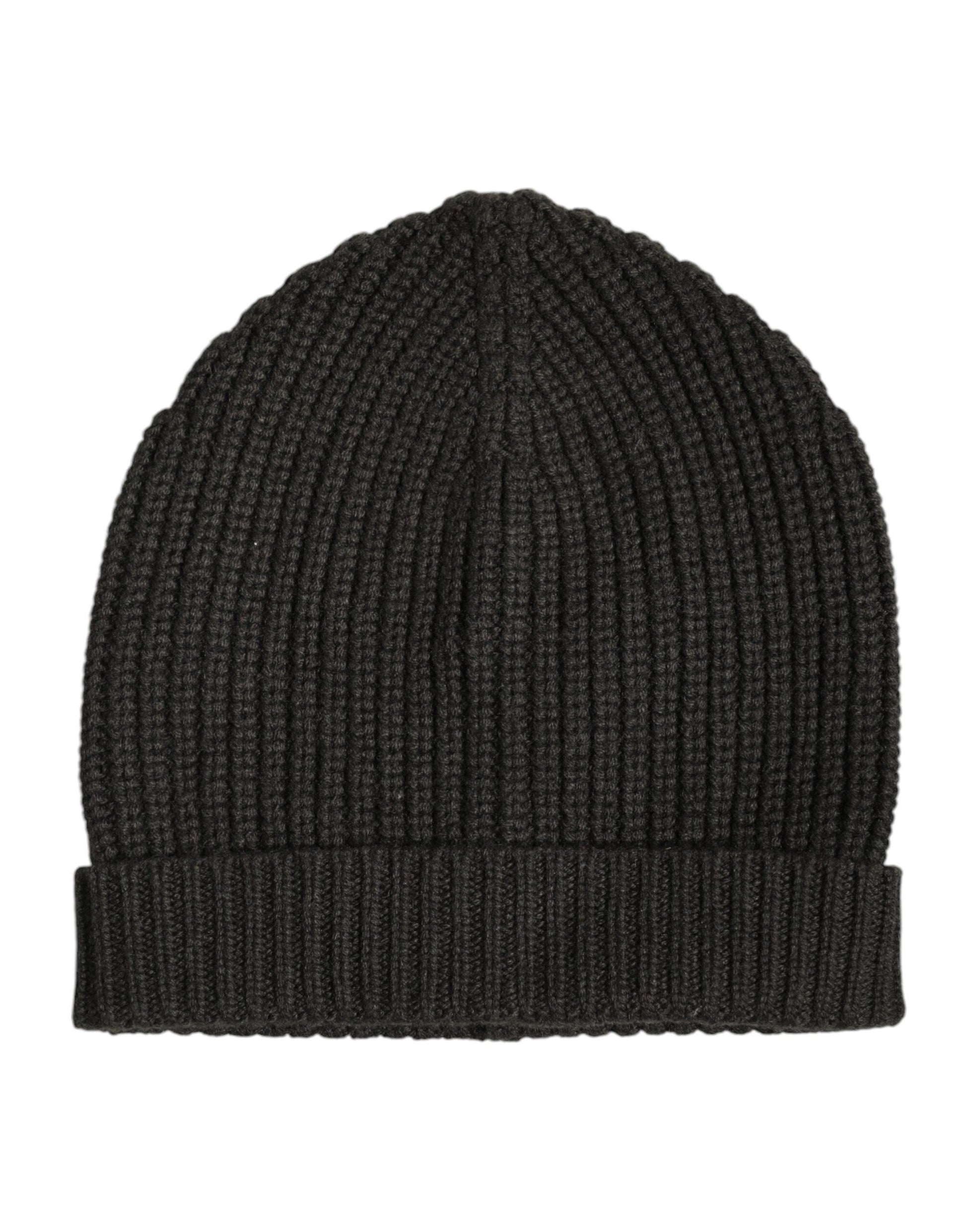Dark Gray Cashmere Knit Winter Beanie Hat