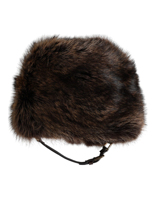 Brown Fur Women Bucket Hat
