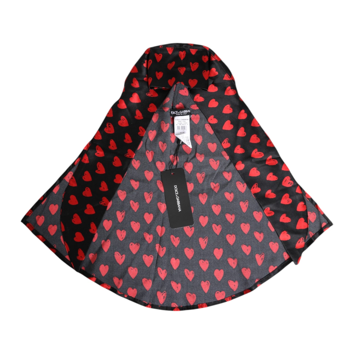 Black Red Hearts Polyester Hat