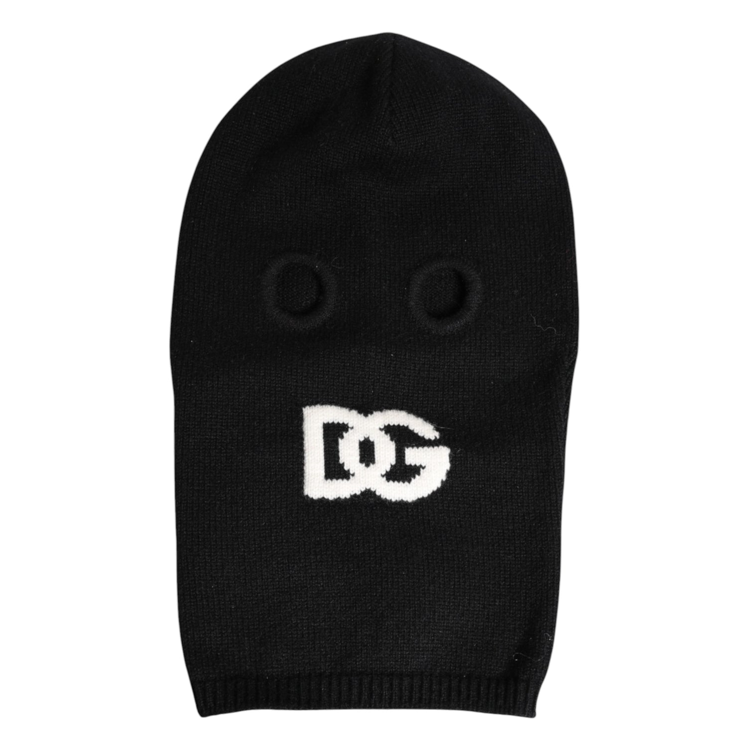 Black Cashmere Knitted Ski Mask Balaclava Hat