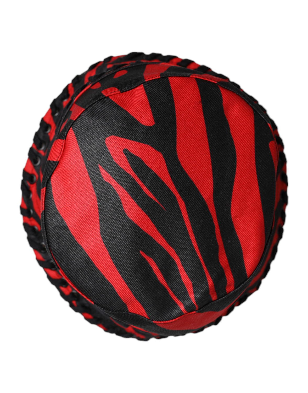 Black Red Stripe Polyester Wide Brim Bucket Hat