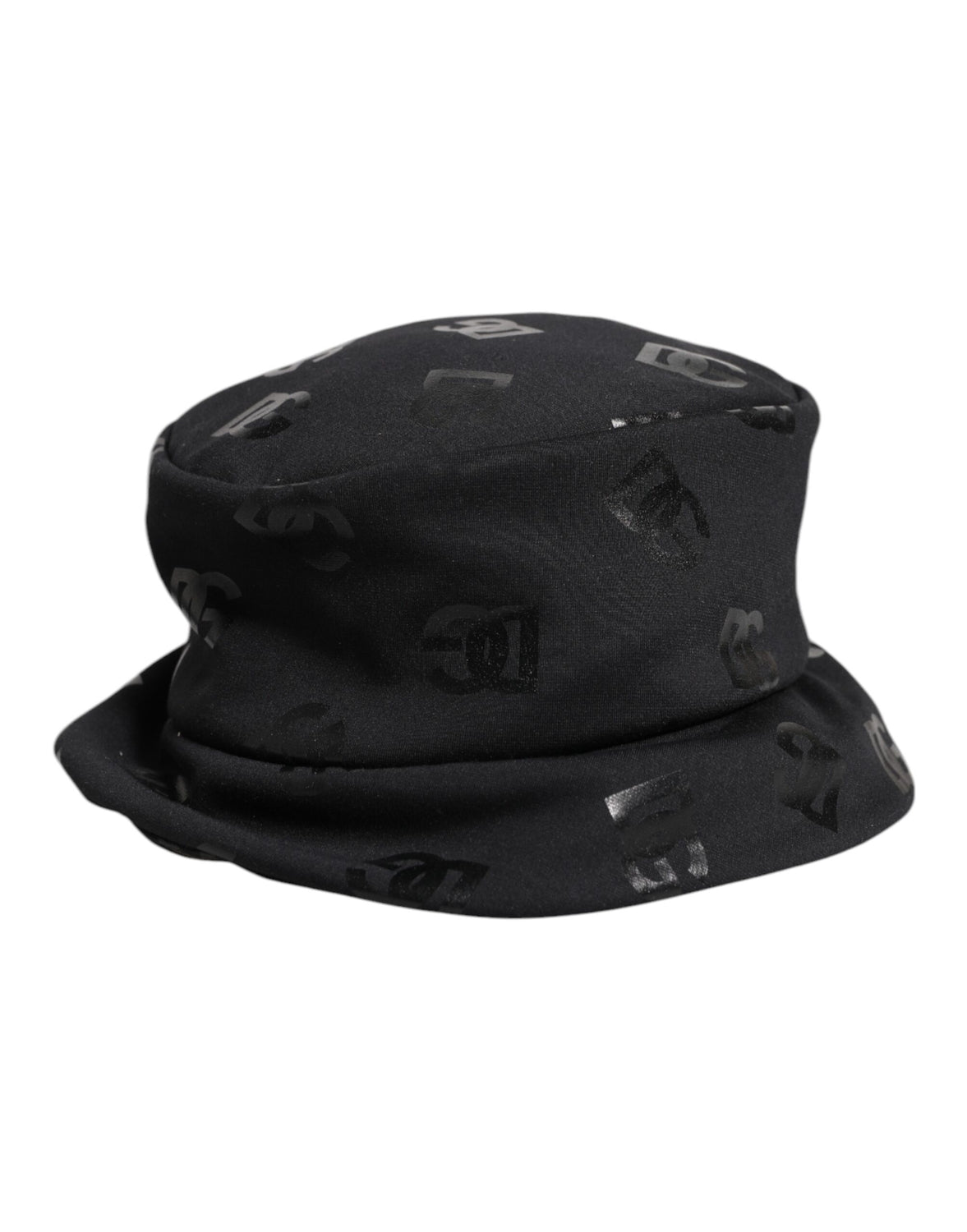 Black DG Monogram Polyester Jacquard Bucket Hat