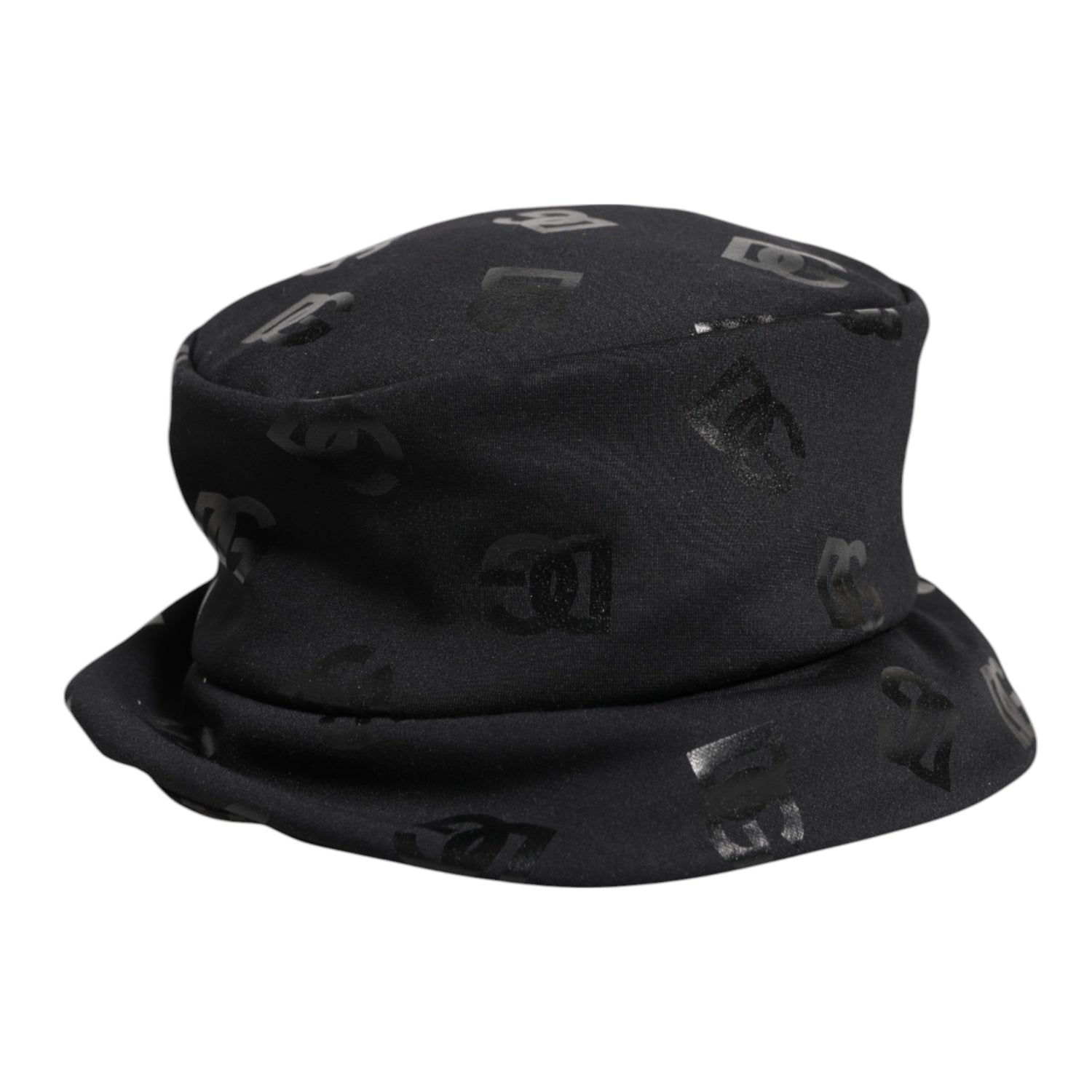 Black DG Monogram Polyester Jacquard Bucket Hat