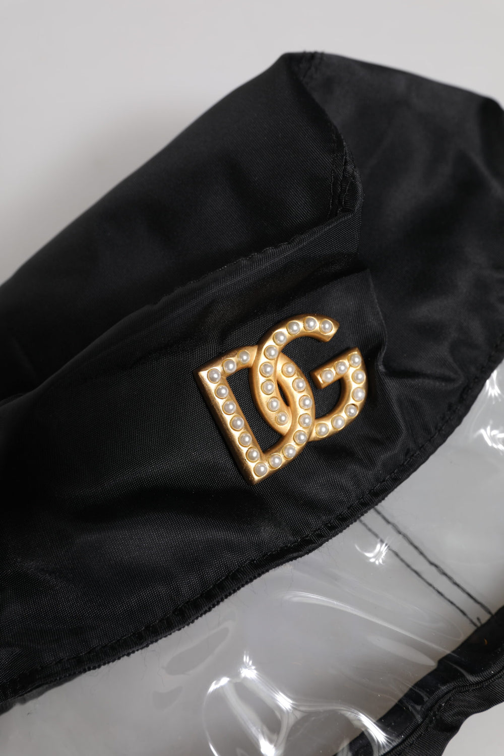 Black Nylon PVC DG Logo Bucket Hat