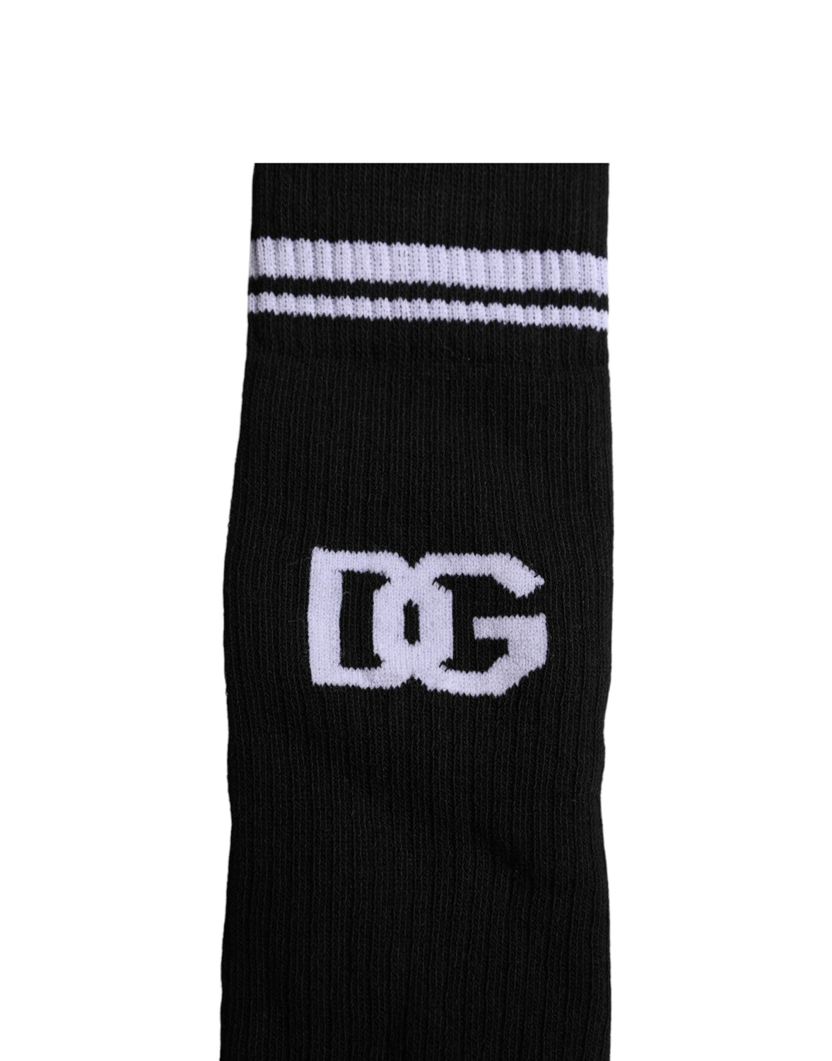 Black Cotton DG Logo Mid Calf Men Socks