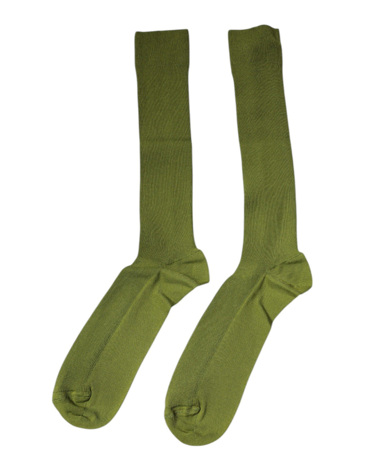 Green Cotton Logo Over The Calf Socks
