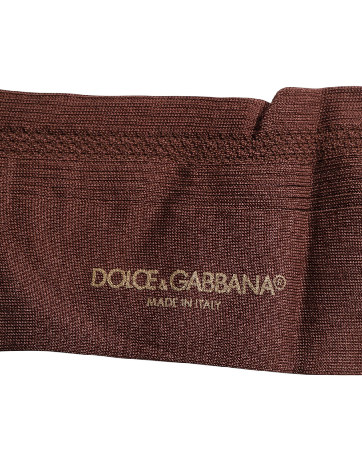 Brown Stretch Logo Print Mid Calf Socks
