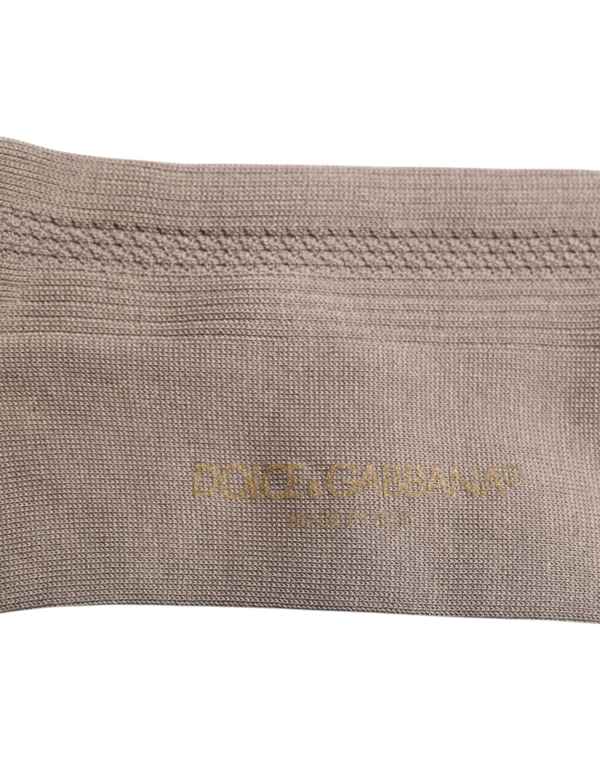 Brown Cotton Stretch Logo Over Calf Socks