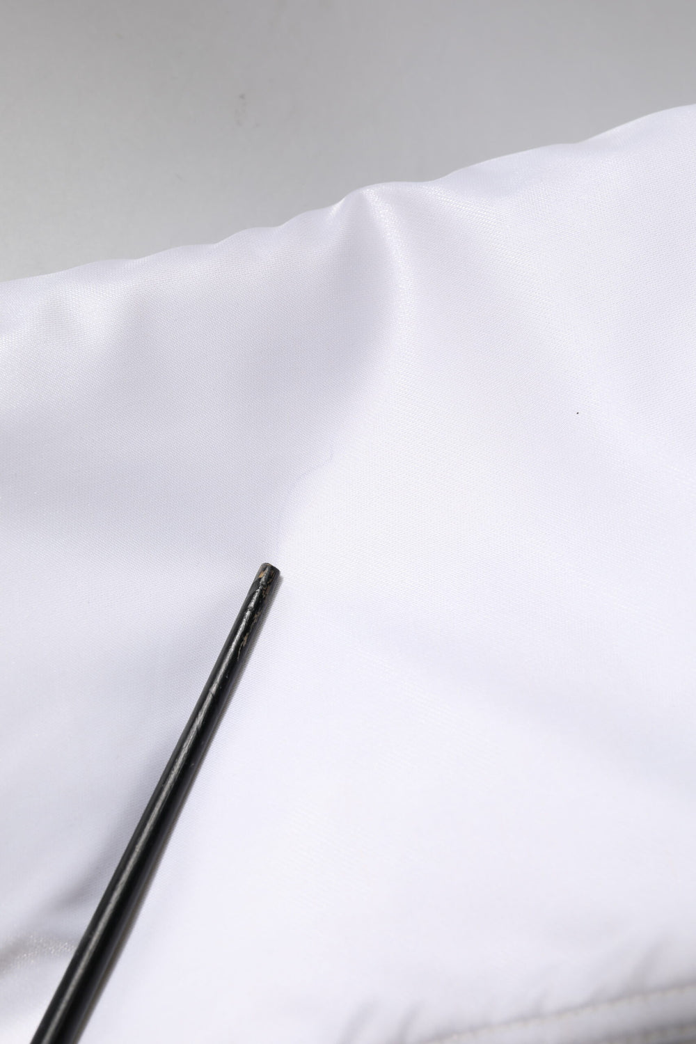 White Nylon Full Zip Cropped Bomber Jacket