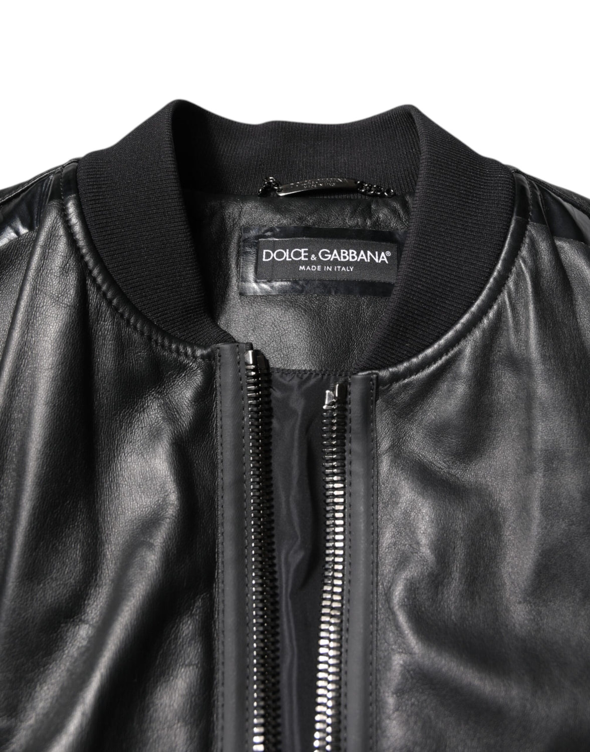 Black Lambskin Leather Biker Full Zip Jacket