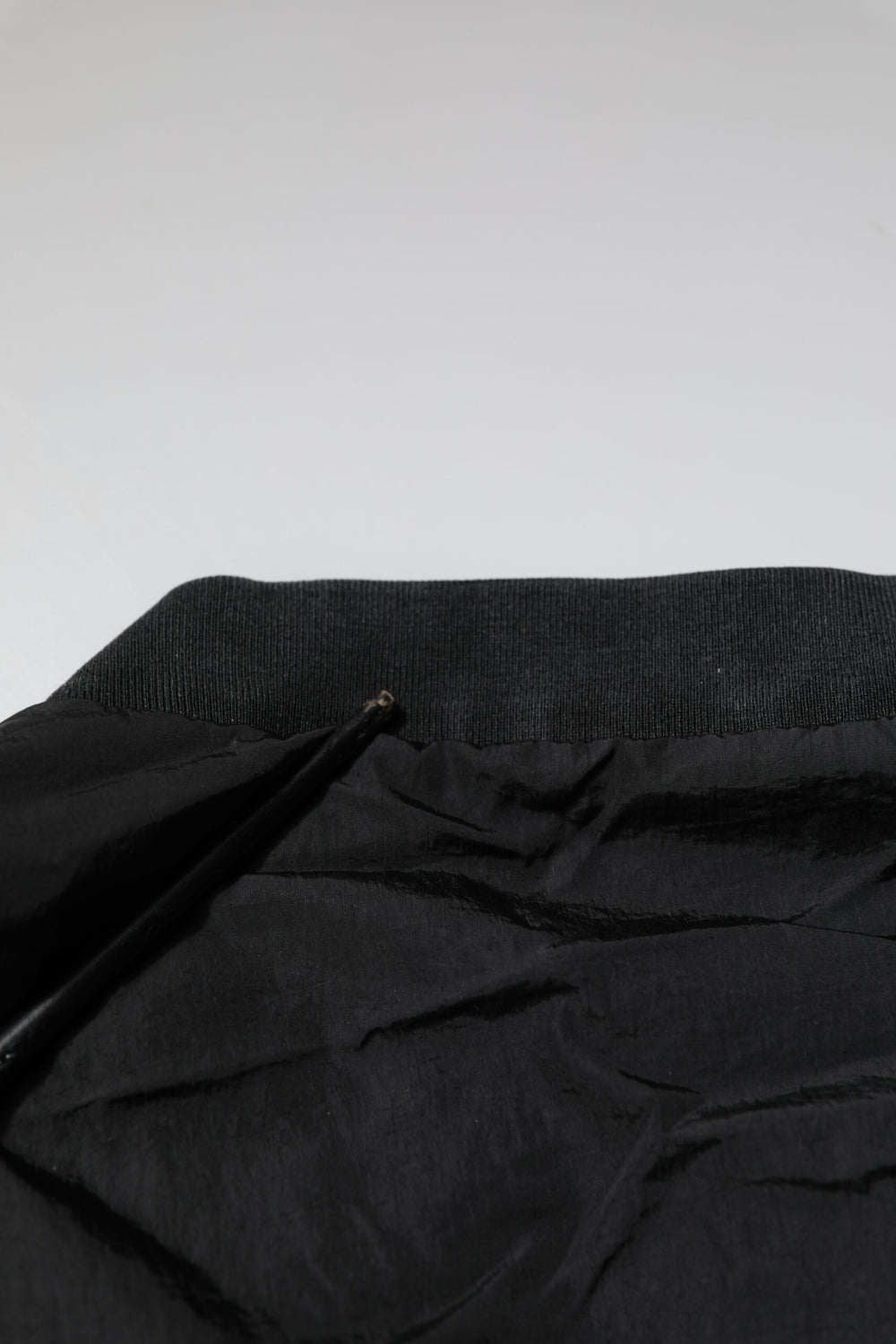 Black Nylon Logo Full Zip Bomber Jacket