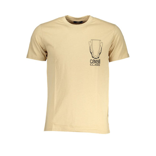 Beige Cotton Men T-Shirt