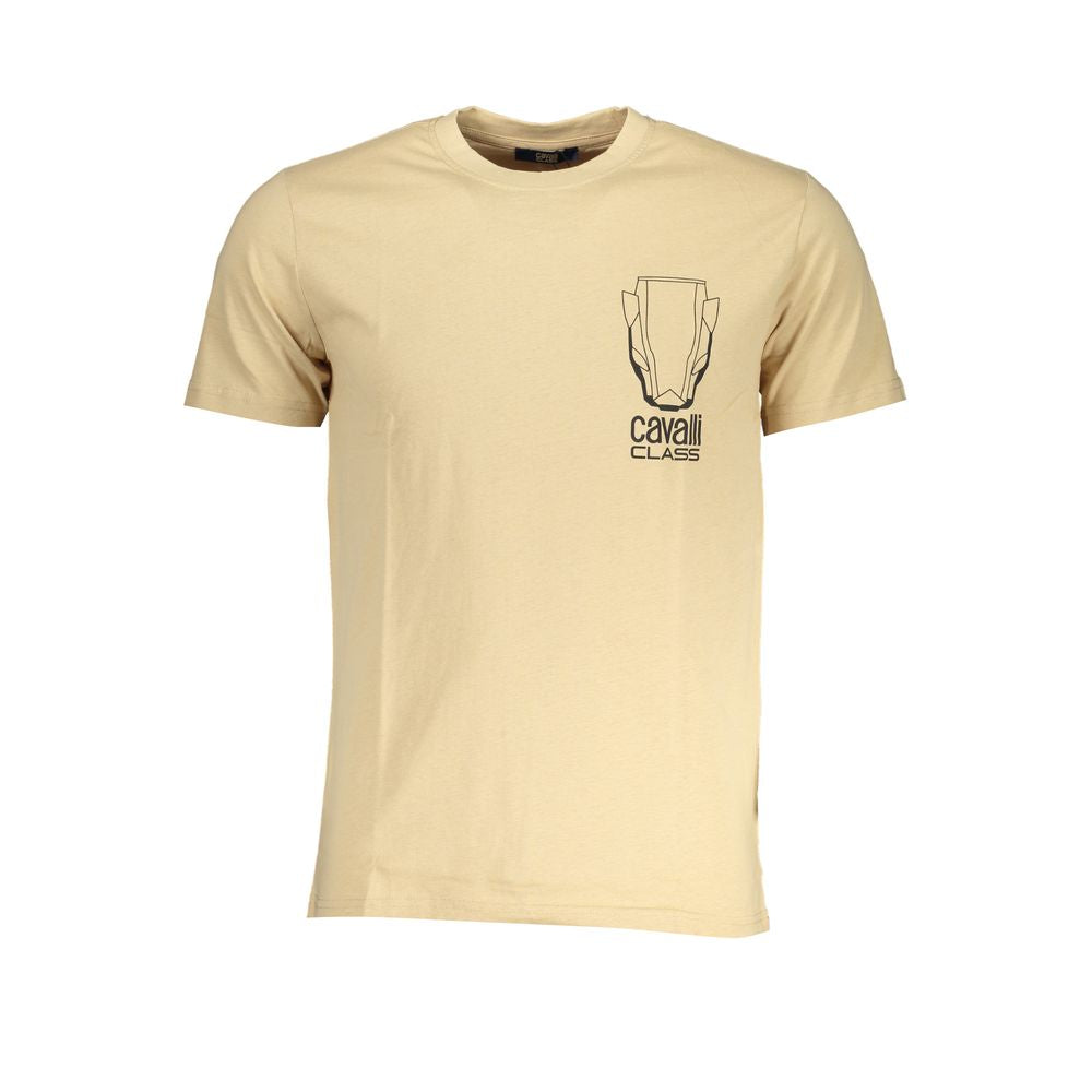 Beige Cotton Men T-Shirt