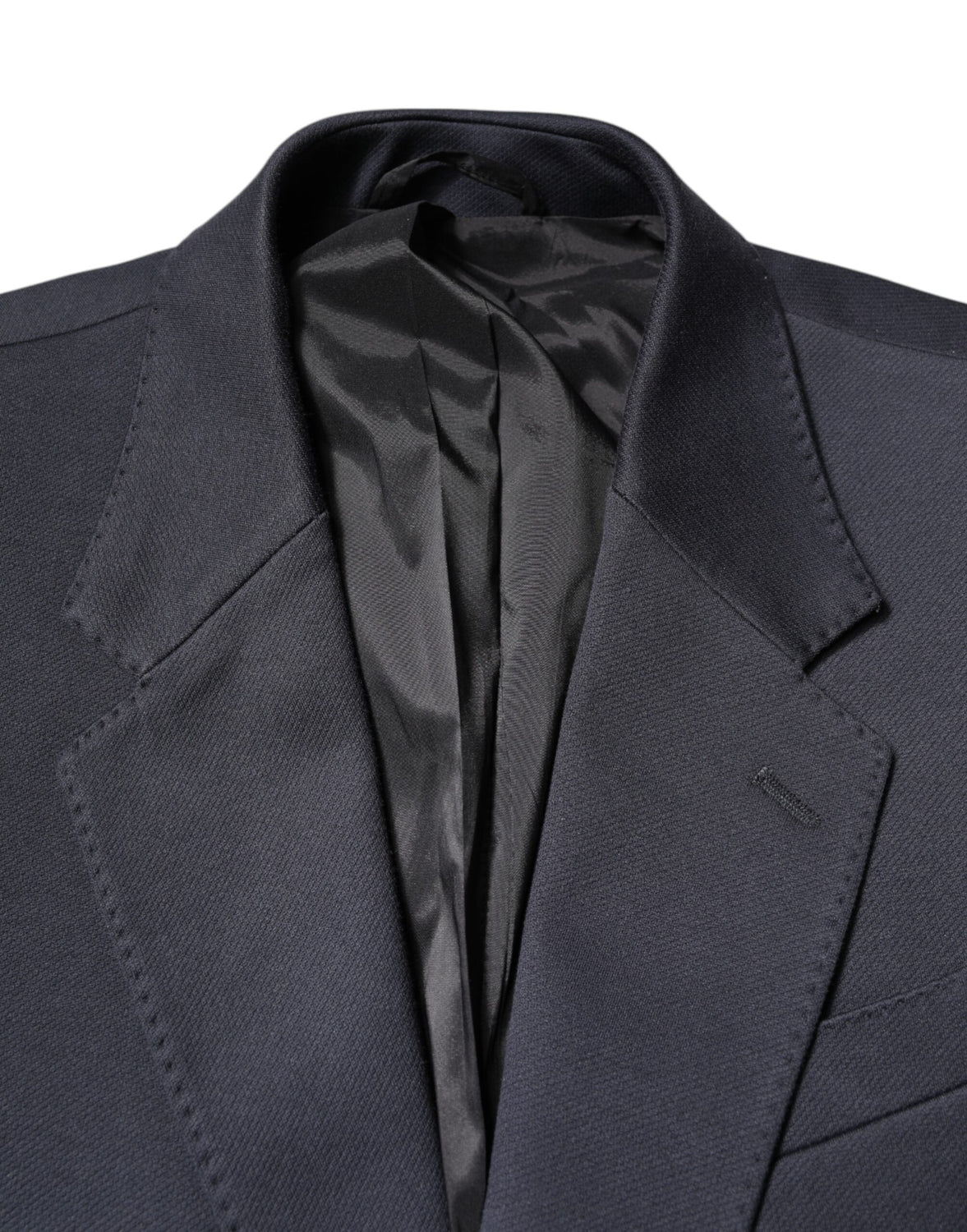Dark Blue Cotton Men Jacket Coat Suit Blazer