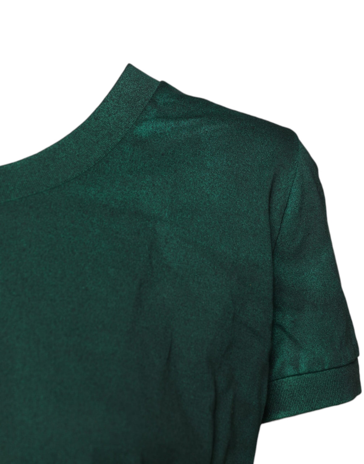 Green Cotton Round Neck Short Sleeves T-shirt