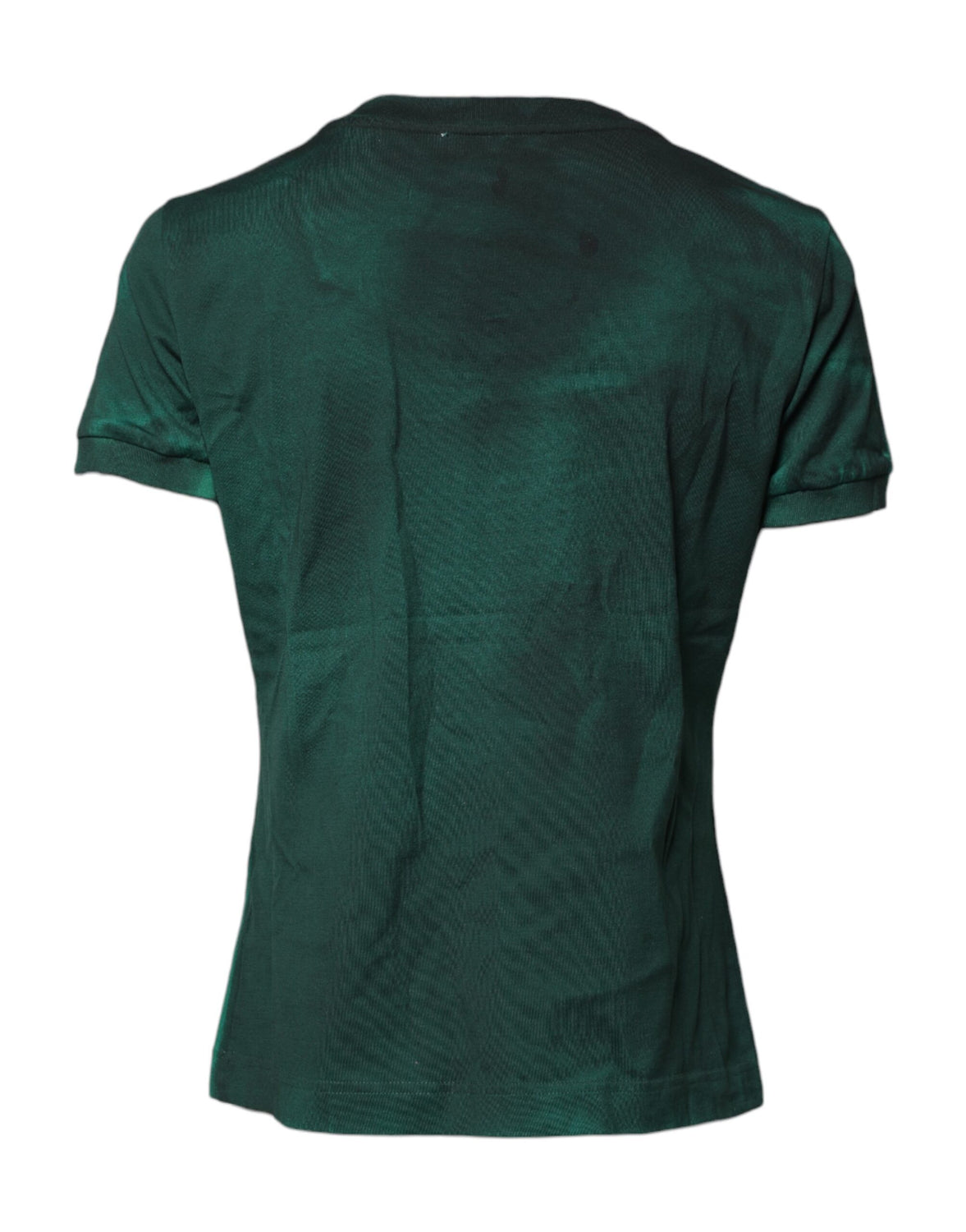 Green Cotton Round Neck Short Sleeves T-shirt