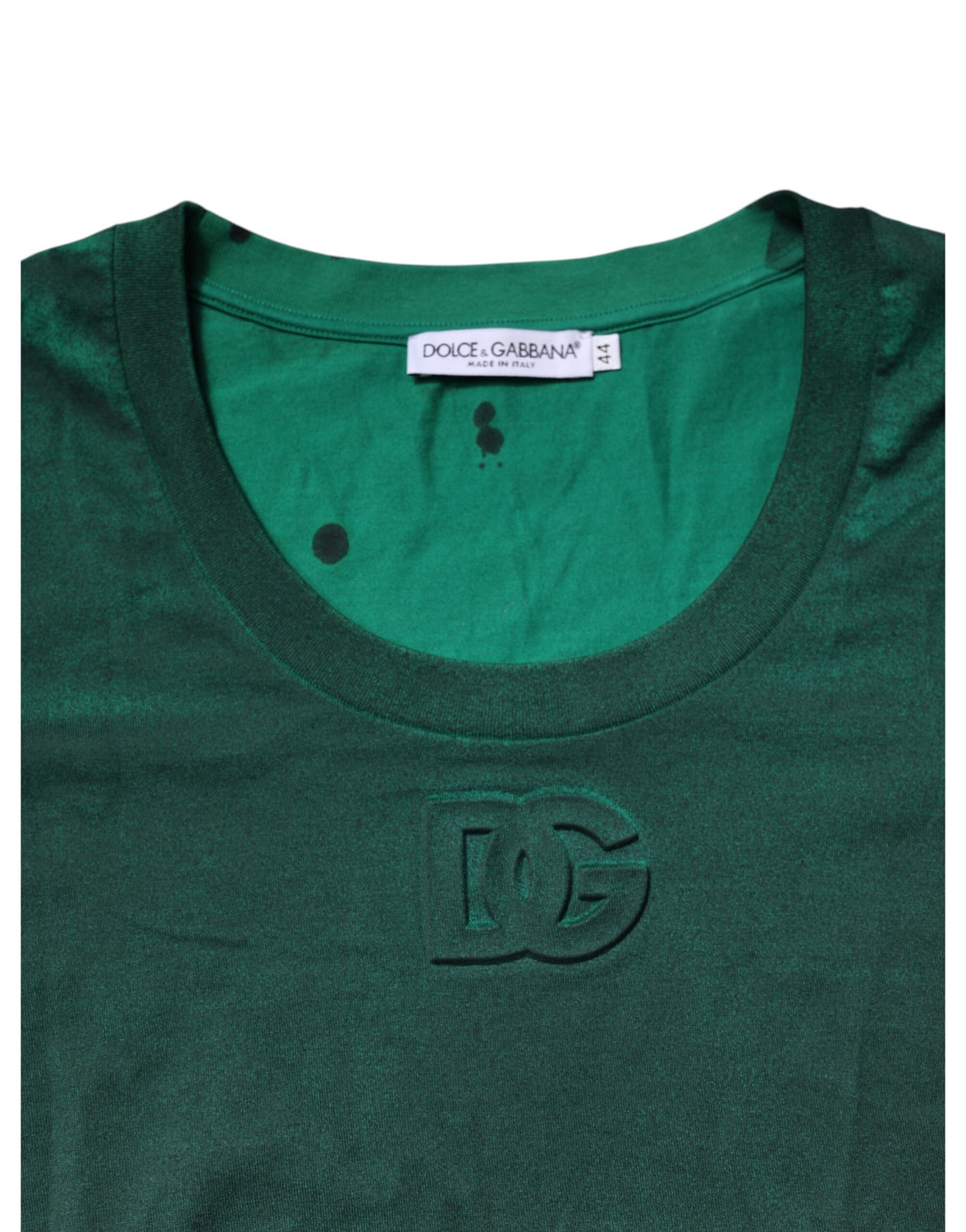 Green Cotton Round Neck Short Sleeves T-shirt