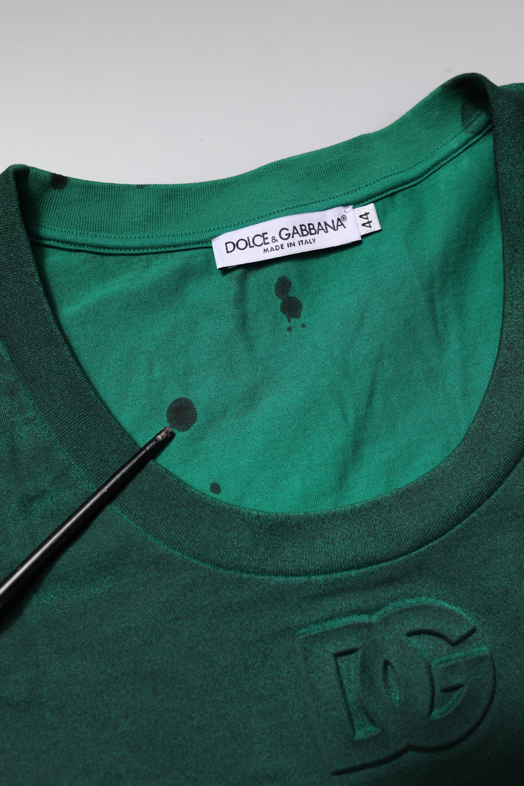 Green Cotton Round Neck Short Sleeves T-shirt
