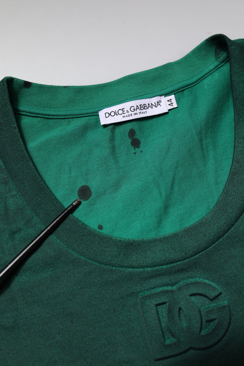 Green Cotton Round Neck Short Sleeves T-shirt