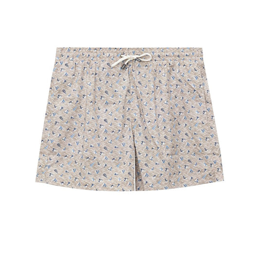 Beige Polyester Swim Shorts