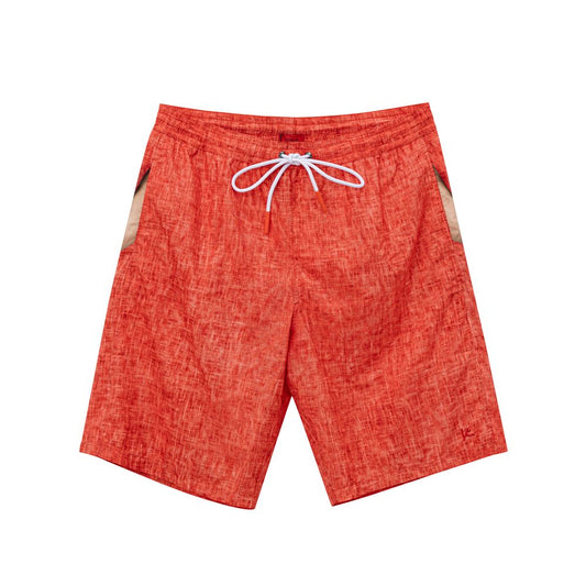 Red Polyester Swim Shorts