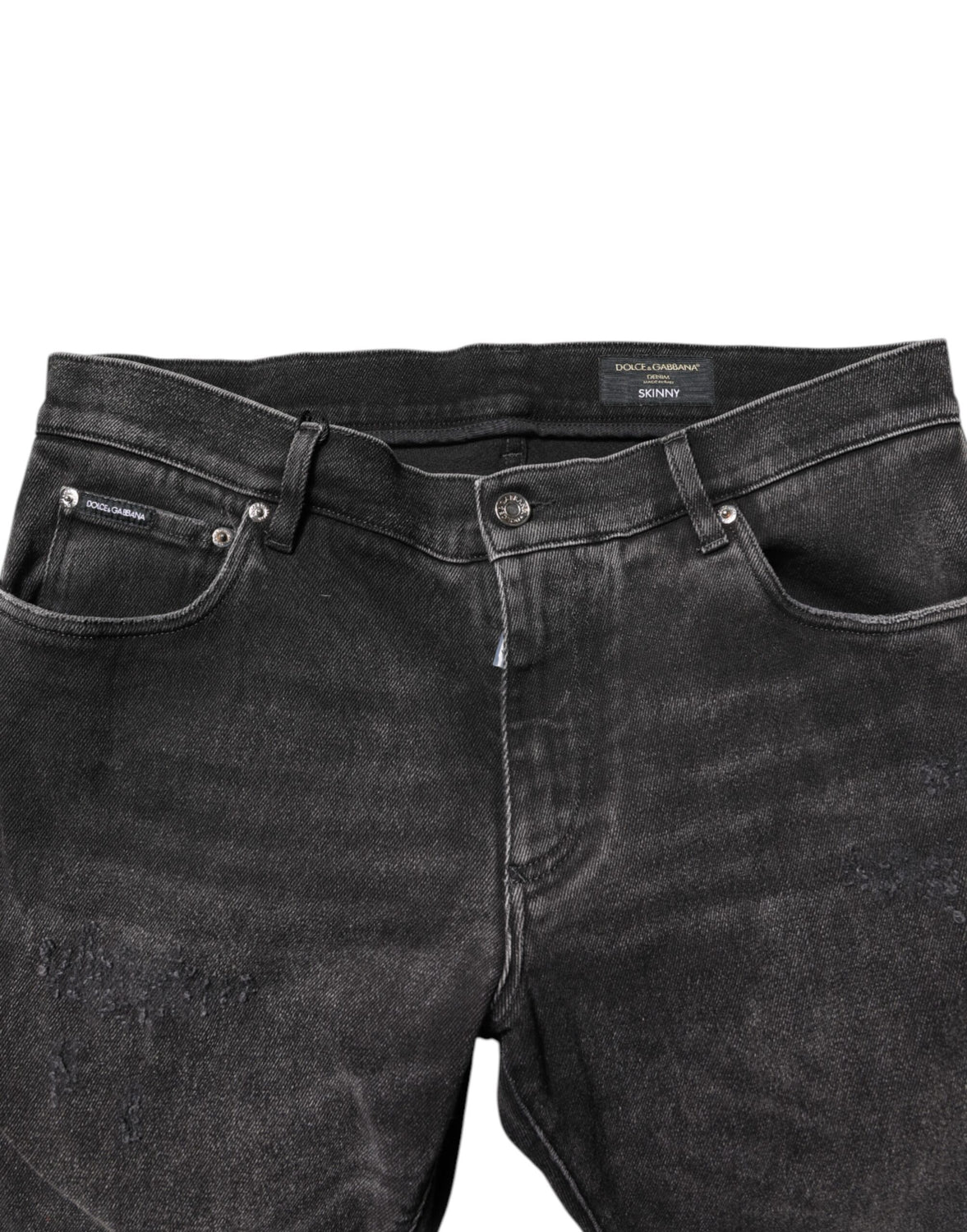 Gray Washed Cotton Skinny Denim Jeans
