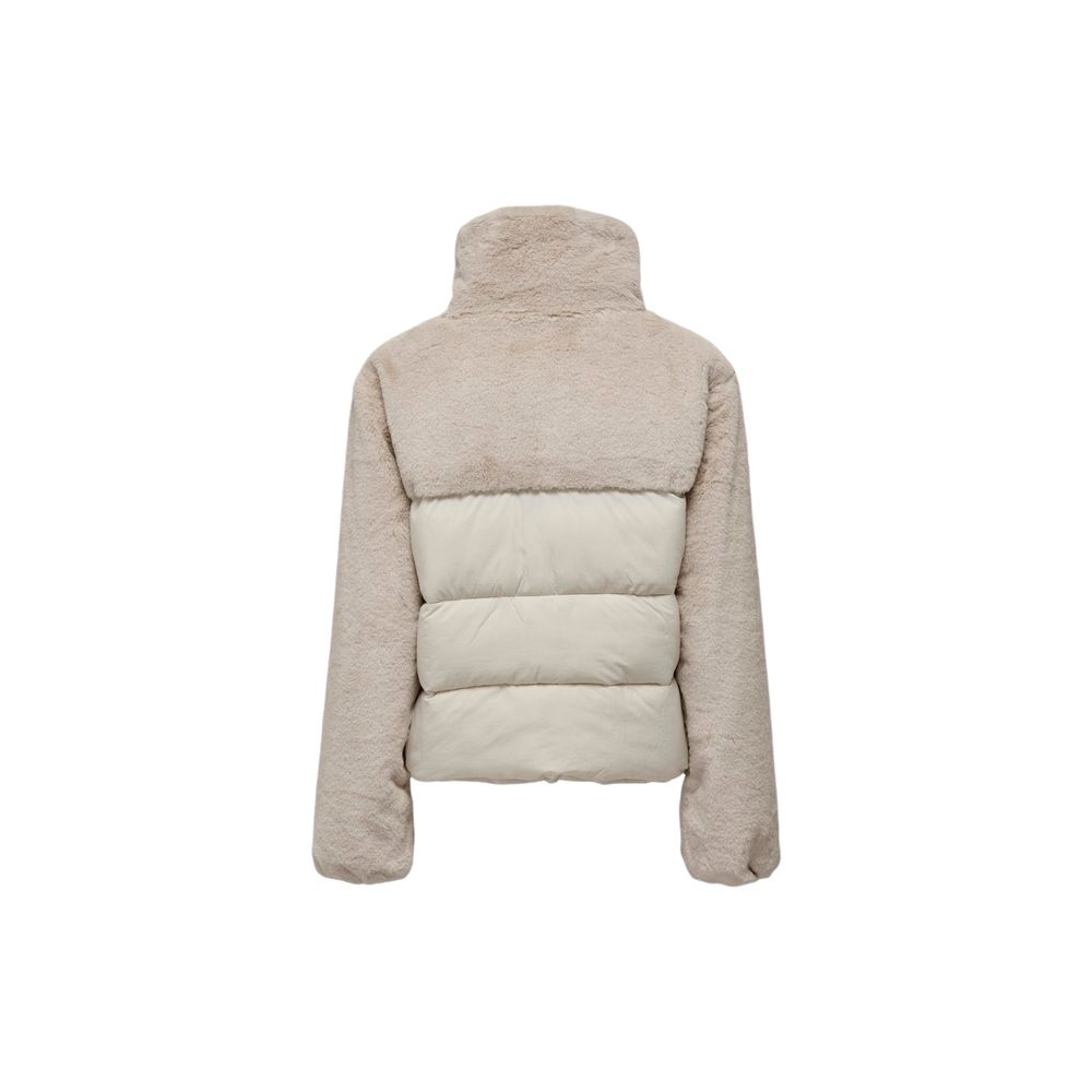 Beige Polyester Jackets & Coat