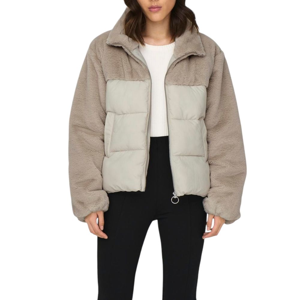 Beige Polyester Jackets & Coat