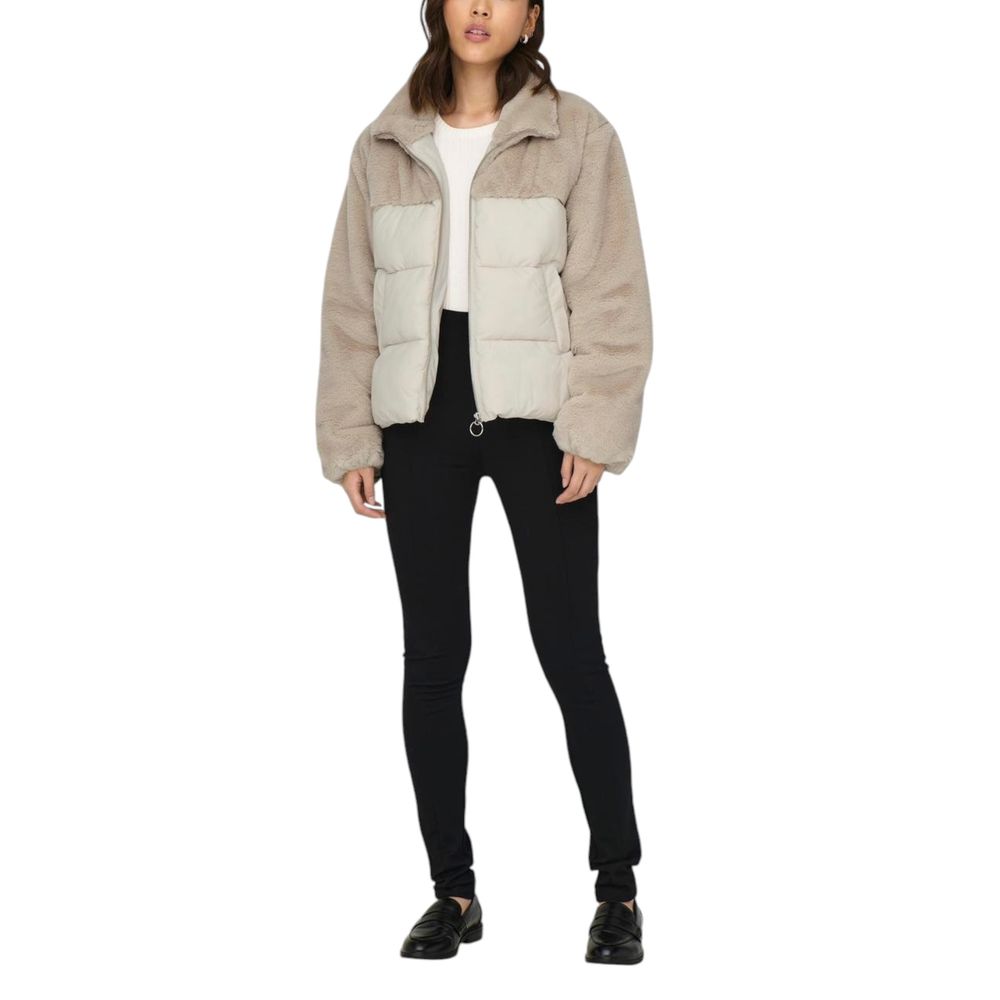 Beige Polyester Jackets & Coat