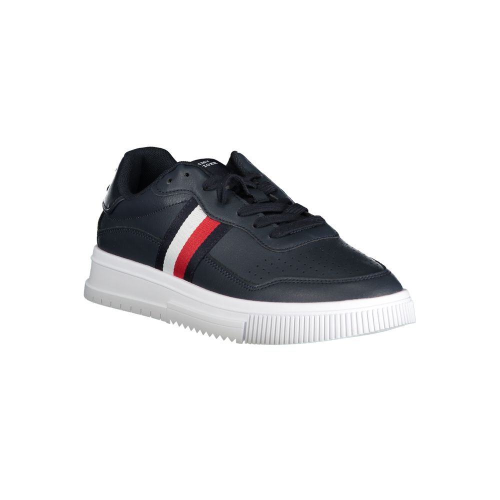 Blue Leather Men Sneaker