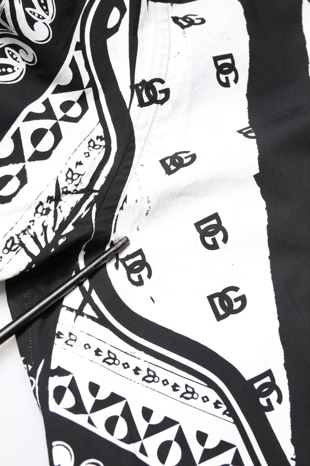 Black White Bandana Cotton Formal Dress Shirt