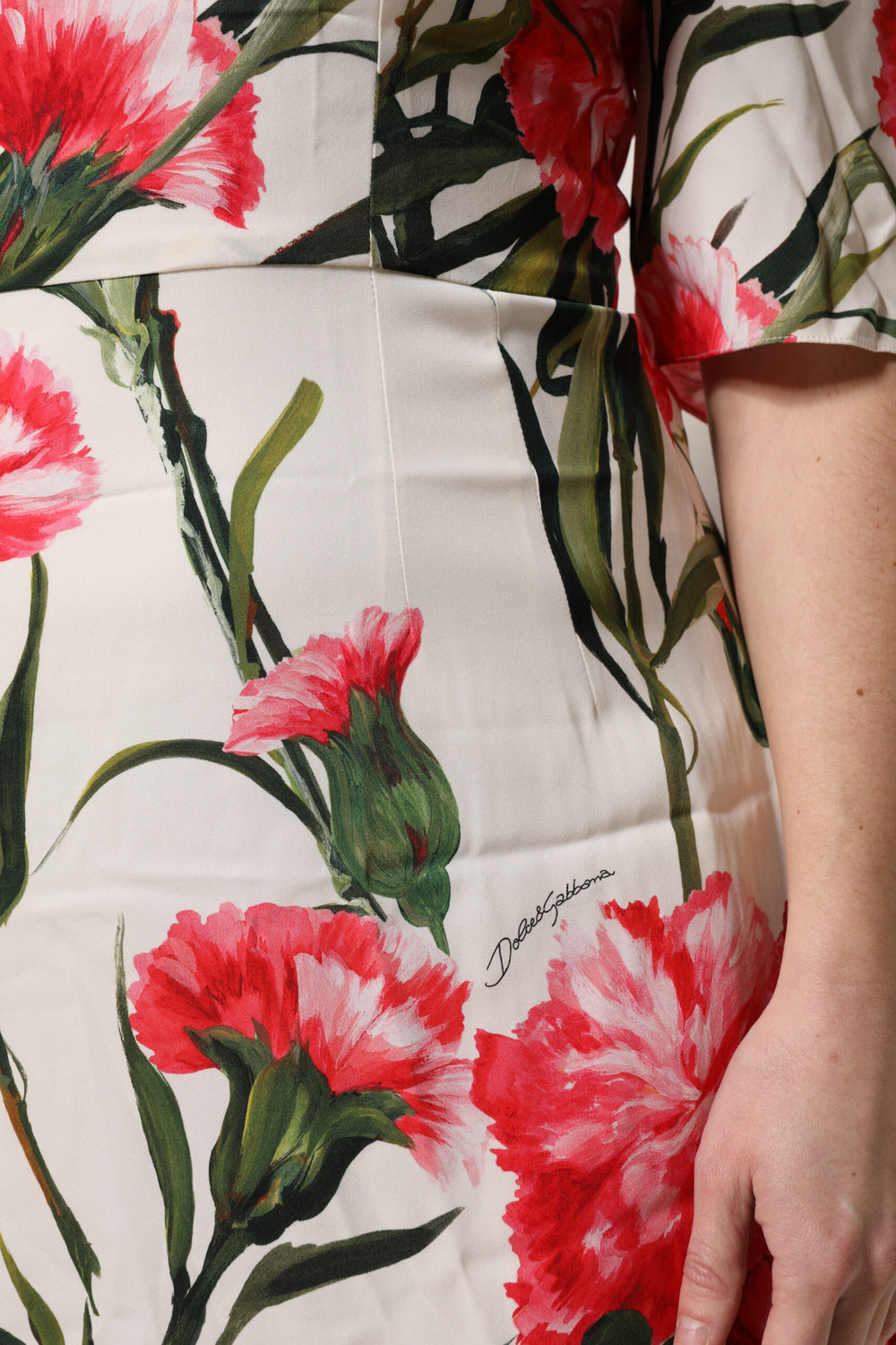 Pink Floral Print Short Sleeves Sheath Dress